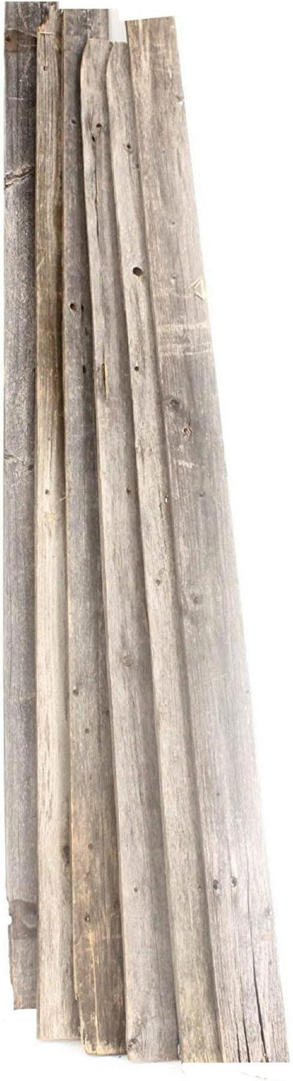 Rustic Farmhouse Reclaimed Barn Wood Bundle | 12 inch | Wood Plank | Wall Panels | Remodeling| DIY | Repurposed | Decoration | Shiplap | Natural Weathered Gray | Pack of 6 Planks