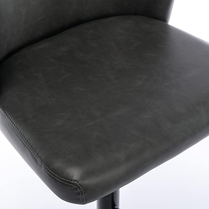 Furniture,Swivel Adjusatble Seat Height, Modern PU Upholstered Bar Stools with The Whole Back Tufted, for Home Pub and Kitchen Island（Dark Gray, Set of 2）