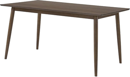 Alaterre Furniture Calais Dining – Mid Century Modern 59-Inch Rectangular Dining Table for 4 – Solid Wood Kitchen and Dining Room Table with Minimalist Design (Warm Walnut Finish)