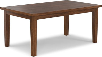 SIMPLIHOME Eastwood Dining Table - 66 inch Wide Solid Walnut Veneer Rectangular Table, Contemporary Style for Dining Room or Kitchen with Tapered Legs and Thick Top, Seats 6