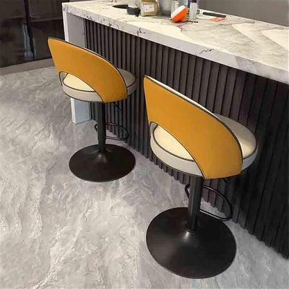 Dining Chair Reclining Chairs Sub Kitchen Island Counter Front Desk Light Bar Stools Lift Dining High Chair(Orange)