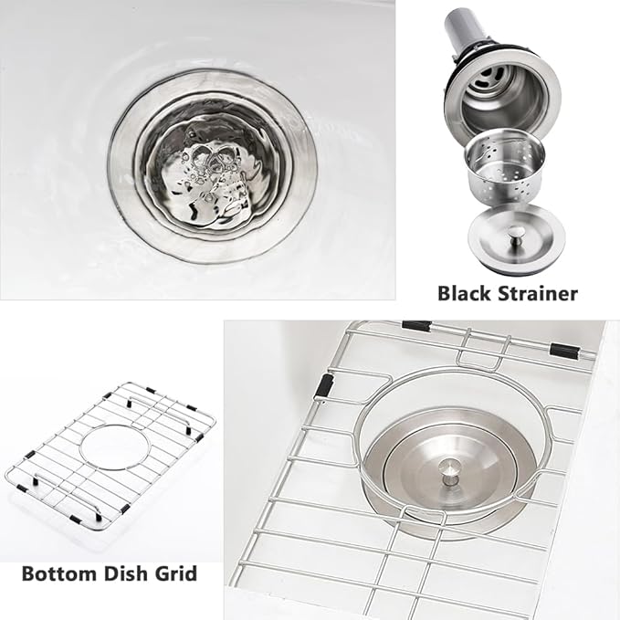 White Bar Sink Undermount-VASOYO 12x16 Inch Small Kitchen Sink Undermount Wet Bar Sinks White Quartz Single Bowl Deep Outdoor Rv Sinks Mini Basin with Bottom Grid