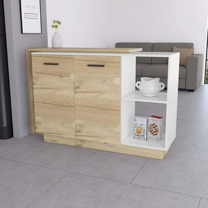 GOWE Aspen Kitchen Island, Two Concealed Shelves, Three Divisions