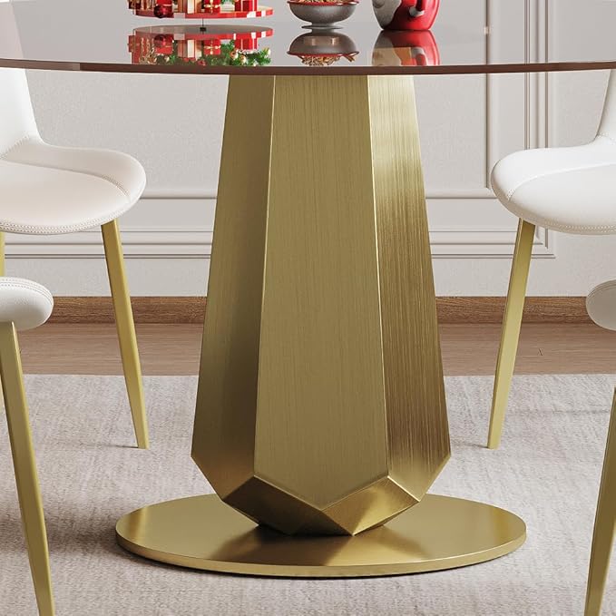 Modern Tempered Glass Dining Table for 6-8, Rectangular Kitchen Table with Heavy-Duty Stainless Steel Base, Elegant Easy-Clean Furniture for Dining Room & Family Gatherings (Glass)