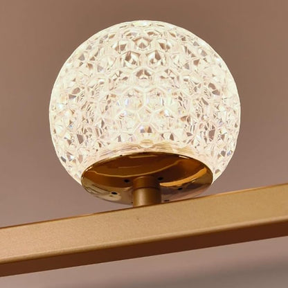 ORANOOR LED Gold Chandeliers for Dining Room, 47in Dimmable Modern Chandelier Gold Pendant Lights for Kitchen Island, Linear Ring Globe Pendant Light Fixtures Dining Room Lights Ceiling Hanging