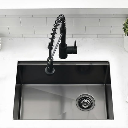 23 Inch Black Undermount Kitchen Sink Workstation - SZBAQTM 23x18 Inch Stainless Steel Undermount Sink Single Bowl 10'' Deep Handmade Kitchen sink with Cutting Board& Strainer