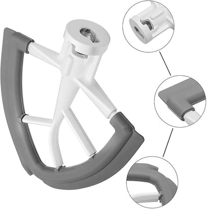 Flex Edge Beater for KitchenAid,Mixer Attachement Compatible With KitchenAid,Mixer Accessory,Fits Tilt-Head Stand Mixer Bowls For 4.5-5 Quart Bowls,Beater With Silicone Edges,Grey