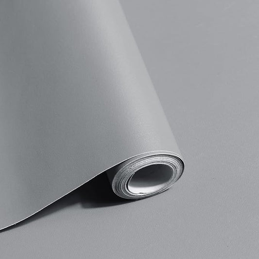Safiyya Grey Peel and Stick Wallpaper Grey Contact Paper Wall Paper Removable Decorative Self Adhesive Wallpaper Vinyl Rolls for Wall 118"x17.7"