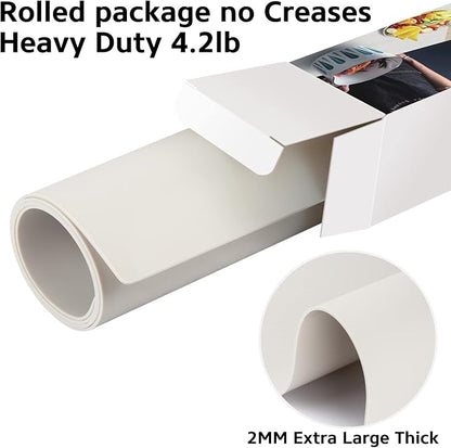 Silicone Mat Heat Resistant Mats for Countertop, Multipurpose Large Silicone Mats for Crafts Kitchen Workbench Size 48x24 inches Thick 2mm,Rolled Package,Beige