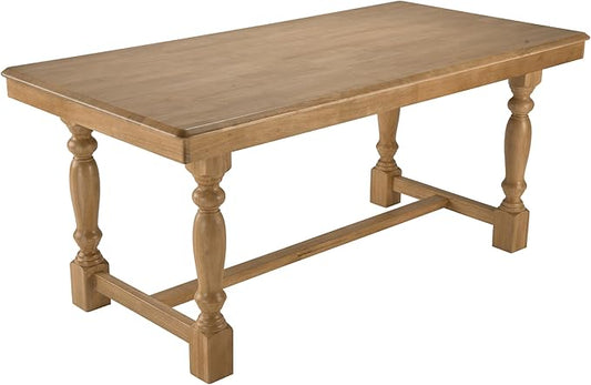 Bush Home 67-Inch Dining Table for 4-6 People, Squire Trestle Farmhouse Rectangular Wood Dining Room Table, Kitchen, Living Room, Sterling Dining Collection, Natural Honey Brown