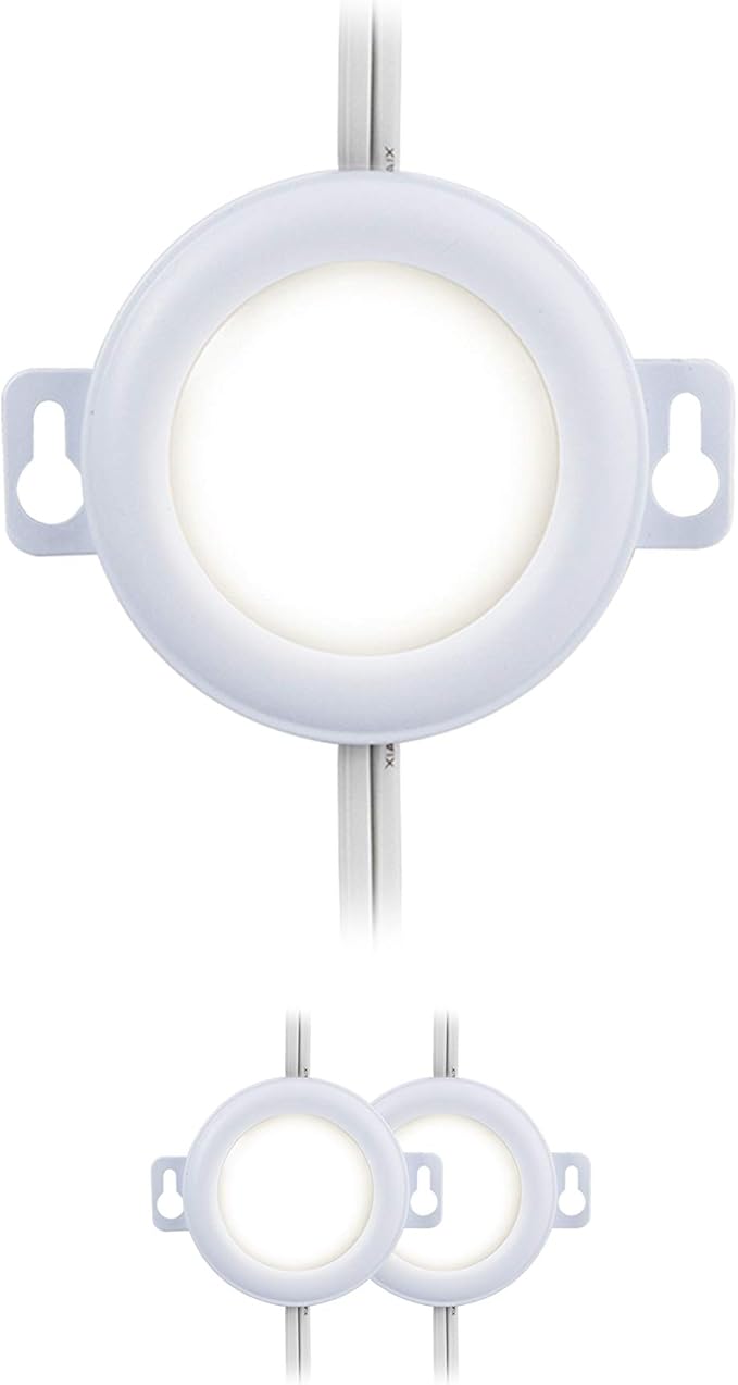 UltraPro LED Puck Lights, 3 Pucks, Under Cabinet Lighting, 2700K Warm White, 385 Lumens, Kitchen, Counter, Plug-in, Wired, Pre-Linked, 45415