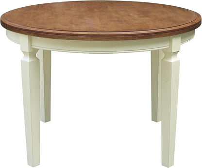 IC INTERNATIONAL CONCEPTS 44 x 44 in Round Top Solid Wood Dining Table in Hickory/Shell