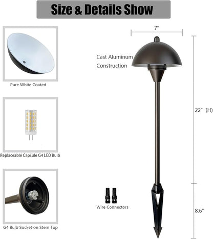 Arrownine Low Voltage Pathway Lights,Replaceable G4 LED Path Lights Outdoor Landscape Lighting Driveway Walkway Garden Yard Light Oil Rubbed Bronze Warm White Pack of 2