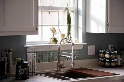 Friho 33x22 Inch Drop in Kitchen Sink, Single Bowl Workstation Handmade Farmhouse Topmount Stainless Steel Kitchen Sink with Dish Grid,Dish Drainer,Cutting Board Basket Strainer