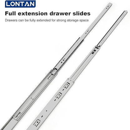 LONTAN Heavy Duty Full Extension Ball Bearing Drawer Slides 8 10 12 14 16 18 20 22 24 Inch Side Mount File Cabinet Rails Dresser Runner Kitchen Cabinet Drawer Glides 100 LB Capacity (22 inch，2 Pairs)