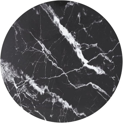 31.5" Round Marble Tempered Glass Table Top, 0.4" Thick Black Dining Surface, Heat-Tempered for Indoor & Outdoor Use, Modern Coffee or Tabletop for Patio, Kitchen & Small Dining Room