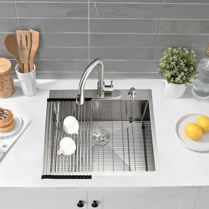 22 Inch Drop In Laundry Sink - 22 x 22 x 12 Inch Laundry Room Sink Drop In Kitchen Sink Deep Stainless Steel 16 Gauge Single Bowl Sink Kitchen