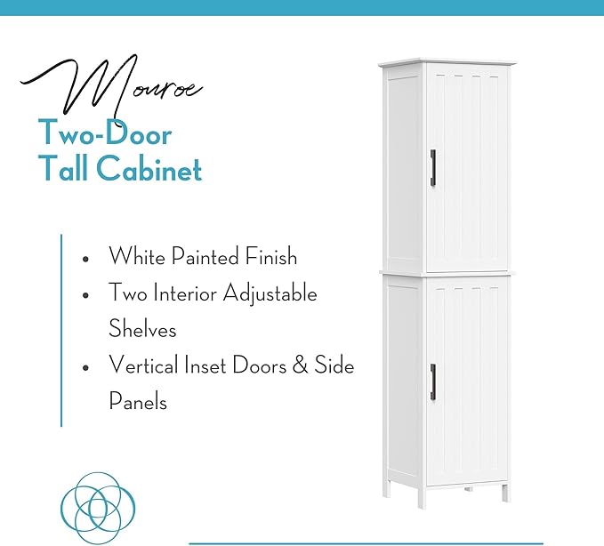 RiverRidge Monroe Cabinet with 2 Soft-Close Doors, Adjustable Shelves for Bathroom Storage - Conceal Clutter in Modern Style