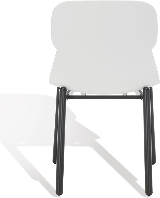 SAFAVIEH Couture Collection Abbie Retro White/Black Molded Plastic Dining Chair Set of 2