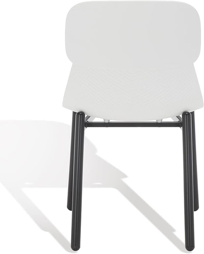 SAFAVIEH Couture Collection Abbie Retro White/Black Molded Plastic Dining Chair Set of 2