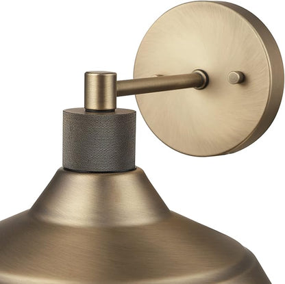 GLOBE Electric 44841 Sutton Outdoor Wall Sconce, Matte Brass Light Fixture, Front Porch Light or Outdoor Barn Light, Exterior Light Fixture, Textured Socket Detail, Modern Farmhouse Porch Lights, 9''