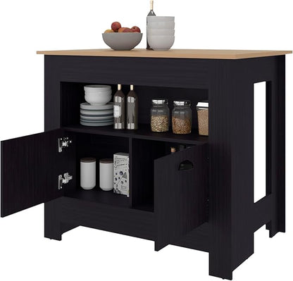 GOWE Theba Kitchen Island, Whit 2 Doors, 3 Shelves