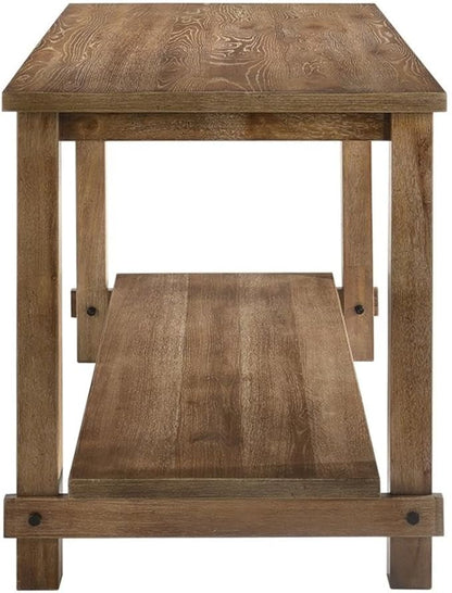 Acme Martha II Rectangular Wooden Counter Height Table in Weathered Oak