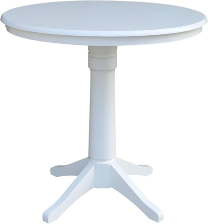 International Concepts 36" Round Top Pedestal Table-34.9" H, White