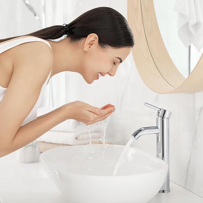 VOTON Vessel Sink Faucet Chrome Modern Tall Bathroom Faucets Single Handle One Hole Rv Vanity Lavatory Bathroom Sink Faucet