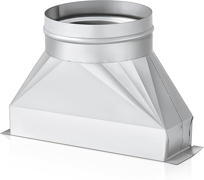 Tandefio 6" Dia Rectangular to Round Duct Transition 3-1/4" x 10" to 6" Galvanized Transition to Round HVAC Duct Adapter Microwave Vent Kit for Range Hood, Exhaust Vent