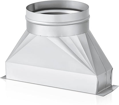 Tandefio 5" Dia Rectangular to Round Duct Transition 3-1/4" x 10" to 5" Galvanized Transition to Round HVAC Duct Adapter Microwave Vent Kit for Range Hood, Exhaust Vent