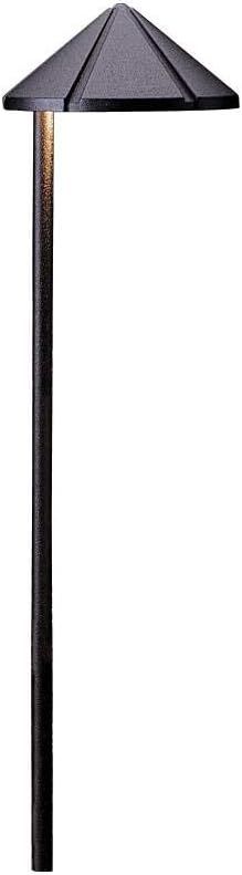 Kichler 15315BKT Six Groove Path & Spread 1-Light 12V, Textured Black
