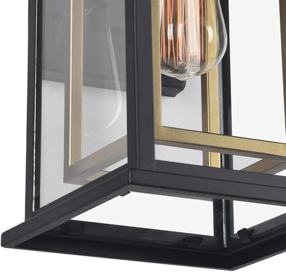 Design House Hayward 1-Light Indoor/Outdoor Wall Light with Clear Glass, Dimmable, Black and Gold Finish – Design House, 588707-BGD