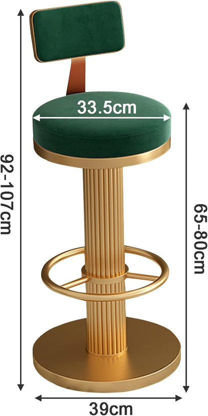 s, Adjustable Counter Height Chairs, Upholstered Chairs for Kitchen Island, Cafe, Pink,Green-Sitting Height 6580cm