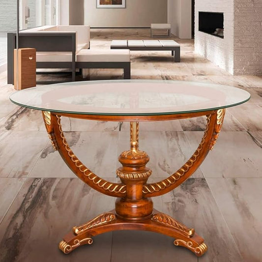 Dulles Glass 32 inch Round Glass Table Top - Tempered - 3/8" Thick Glass Surface, Safe Pencil Edge, Multipurpose for Dining Table, Patio, Coffee and End Table