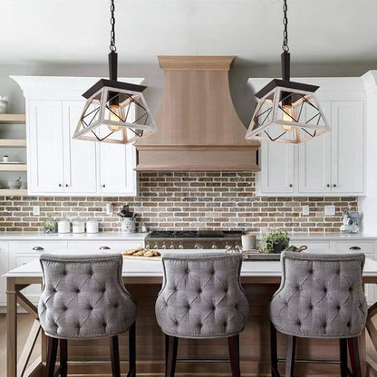 Q&S Farmhouse Dining Room Pendant Light Fixture,1-Light Industrial Hanging Lights for Hallway Entryway Patio Kitchen Island UL Listed