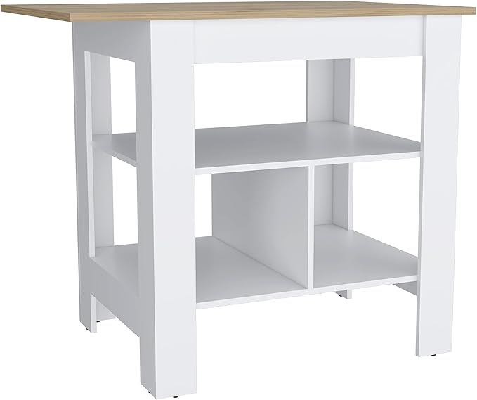 Modern Dining Table Expandable with and Kitchen Island Counter Console Living Room Sturdy Stable Easy Clean Luxury Adjustable,White