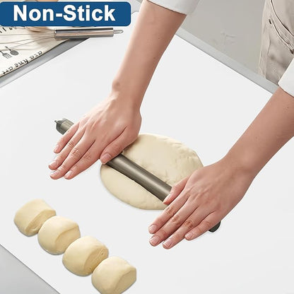 48''x32''(120cmx80cm) Large Silicone Mat for Kitchen Counter, 1.5MM Non-Slip Heat Resistant Countertop Protector, Waterproof Silicone Craft Mat for Kitchen Island, Light Gray