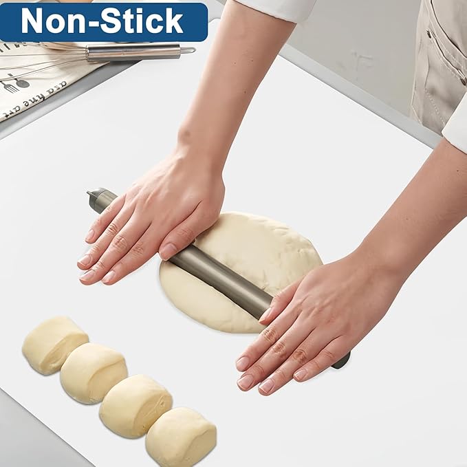 48''x32''(120cmx80cm) Large Silicone Mat for Kitchen Counter, 1.5MM Non-Slip Heat Resistant Countertop Protector, Waterproof Silicone Craft Mat for Kitchen Island, Semitransparent