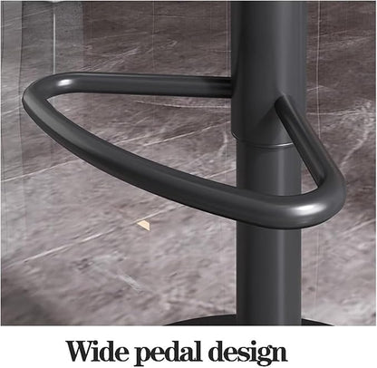 Adjustable Stools with Back and Arm, Swivel Faux Leather Kitchen Island Stools, Counter Height Chairs with Metal Base for Dining Room