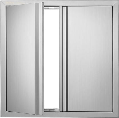 VEVOR BBQ Access Door - 24" x 24" Double Vertical Kitchen Door, Stainless Steel Flush Mount, for BBQ Island & Grilling Station