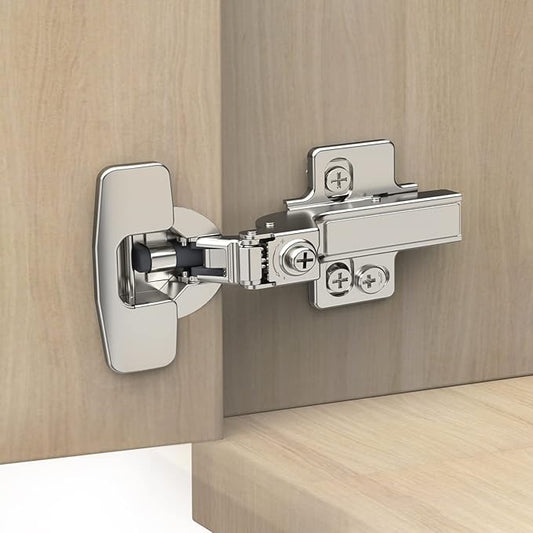 Chibery 20 Pack Frameless Inset Soft Close Concealed European Hinges, Self Closing Satin Nickel, 105 ° Open Angle 4D Adjustment, Speed Control, Clip On, Stainless Steel for Cabinet Door