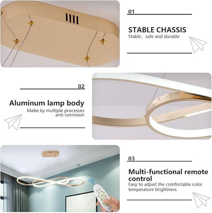 Modern LED Chandelier Dimmable LED Pendant Light with Remote Control