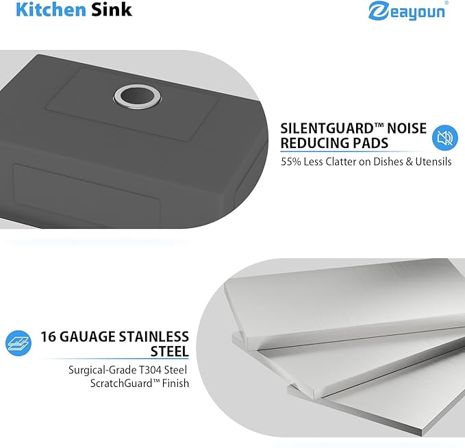 30 Inch Drop in Kitchen Sink 30x22 Drop in Kitchen Sink 16 Gague Topmount Stainless Steel Single Bowl Handmade Sinks Large Deep Basin 30"x22"x9"