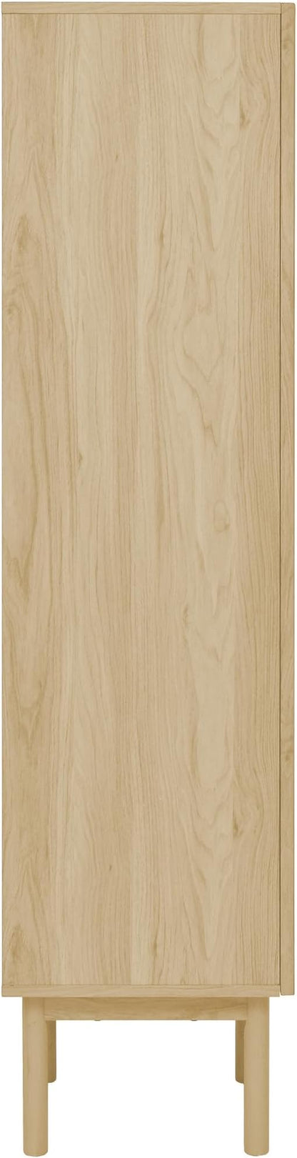 Classe 15.5 x 15 x 60 Freestanding Linen Cabinet in Natural Oak