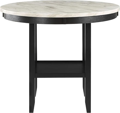 Transitional Style Bar Table with Light Gray Finish and Built-in Storage, Spacious Top for Home Bar or Kitchen Island, Rubber Wood, Antique White