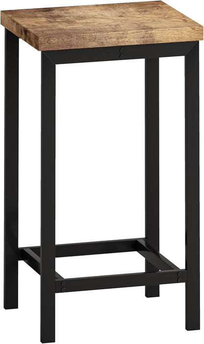 Merax 4 Piece Block-Color Pub Dining Table Set,Modern Bar Table Set with 60.24 Long Dining Table w/Hanging Stool Design and 3 Stools,for Breakfast Nook Living Room Small Space Restaurant,Natural+Black