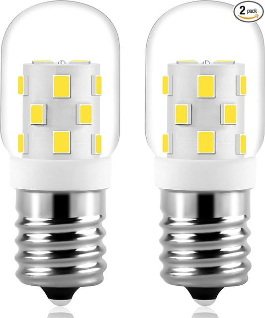 AMI PARTS E17 LED Light Bulb 3W Daylight White, 8206232A 40 Watt Appliance Bulb Incandescent Equivalent,for Microwave Light Bulbs Under Hood Refrigerators Oven (2 Packs 6000K Cool White) Non-dimmable