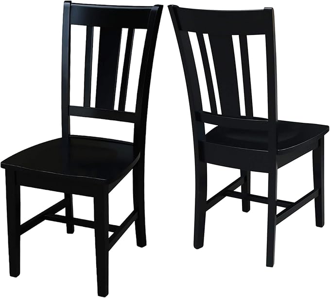 International Concepts San Remo Splat Back Chair, Black