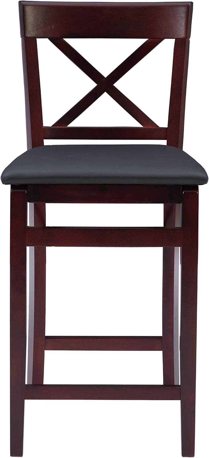 Linon Triena X Back Folding Counter Stool, Brown